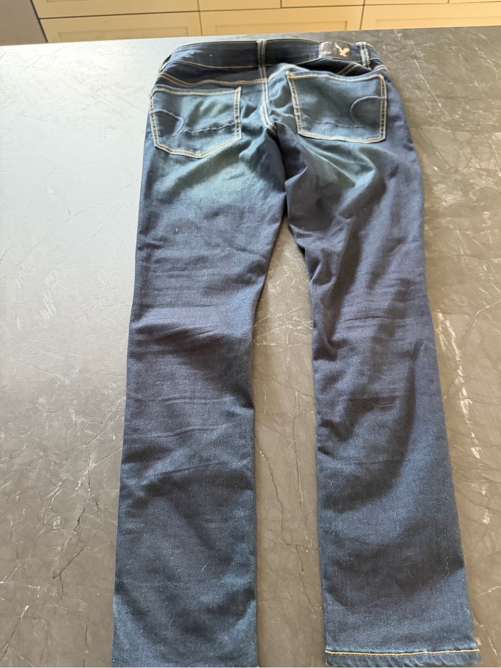 American Eagle Outfitters Dark Blue Straight Leg Jeans - Picture 2 of 4